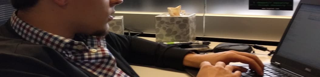 Tyler hard at work on a project