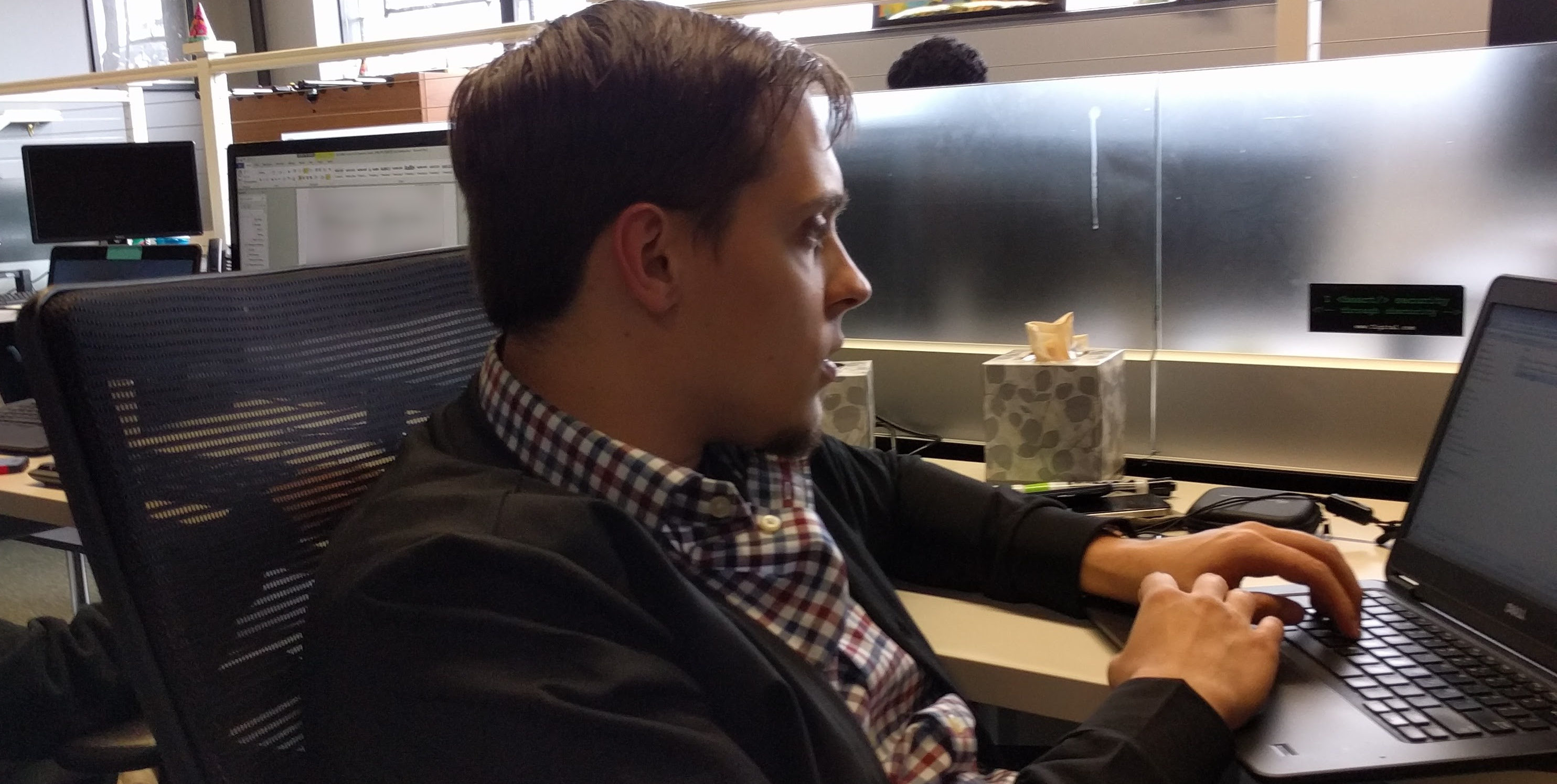 Tyler hard at work on a project